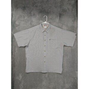 The North Face Shirt Mens XL Plaid Traverse Short Sleeve Zip Pocket Outdoor